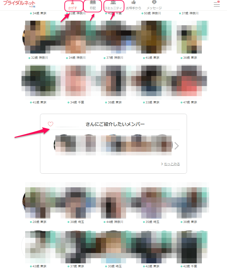 ブライダルネット お相手検索画面