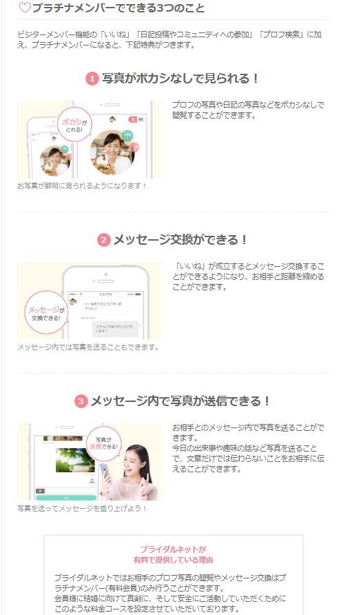 ブライダルネットプラチナメンバーでできる事