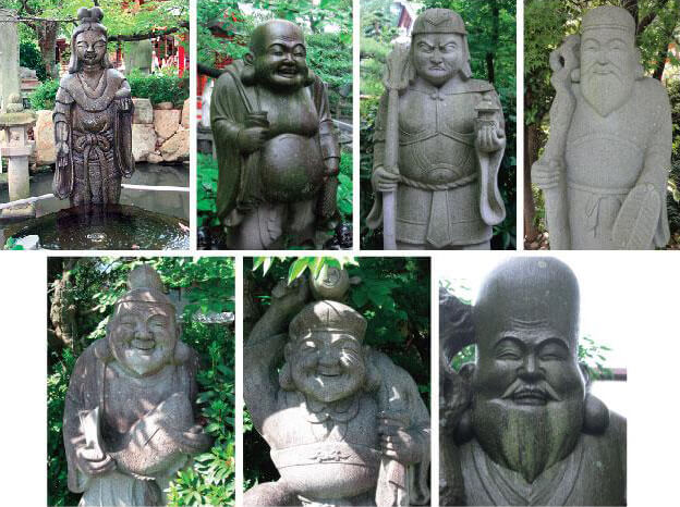 讃岐國一宮田村神社の境内にある七福神の石像