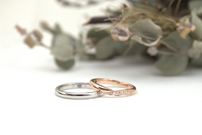 aigisの結婚指輪　プラチナとピンクゴールド