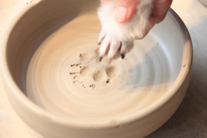 「愛犬の駅 伊豆高原」で開催される陶芸教室での作陶の様子