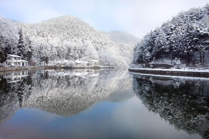 長野県朝日村の雪景色