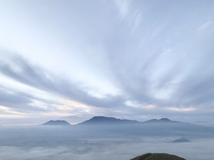 大観峰から撮った阿蘇五岳方面の雲海