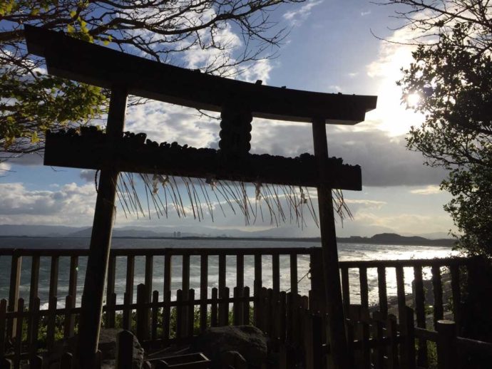 志賀島海神社から眺める玄界灘の風景