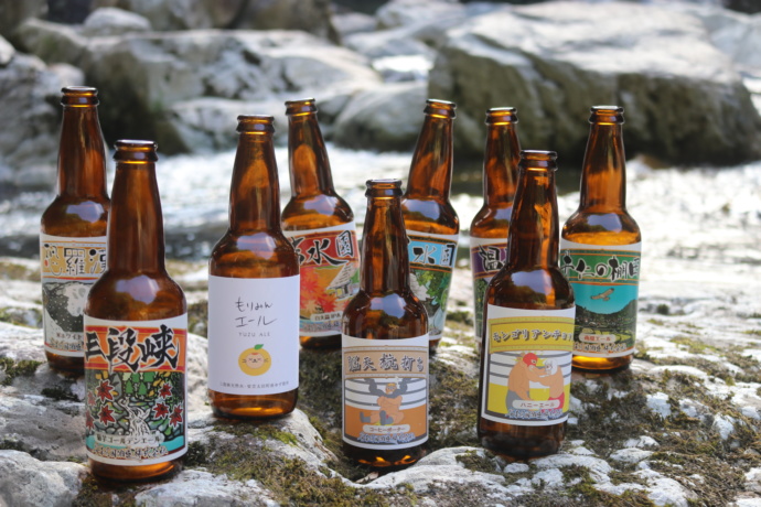 広島県山県郡安芸太田町の「道の駅 来夢とごうち」で買える地ビールの数々