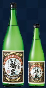 「越後鶴亀 純米」のボトル