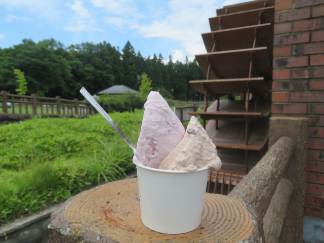 四季の里にある水車小屋で販売されているアイスクリーム