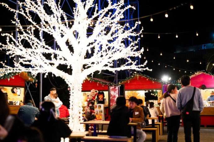 和歌山県和歌山市で開催されている「フェスタ・ルーチェin和歌山マリーナシティ」のクリスマスマーケット