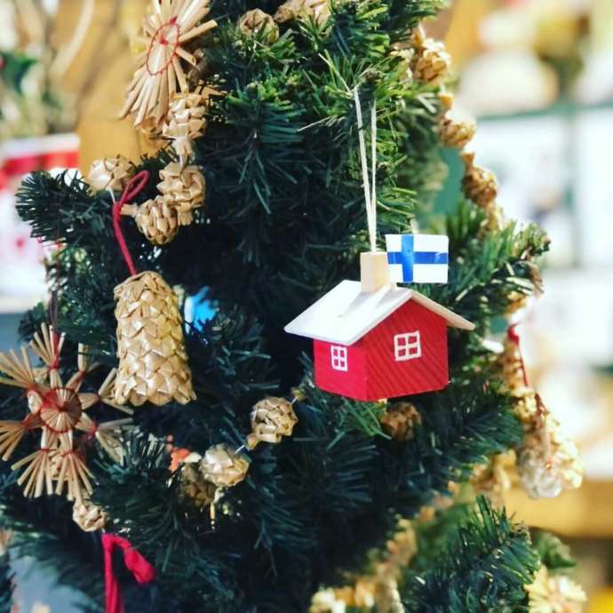フィンランドの森のクリスマスツリー