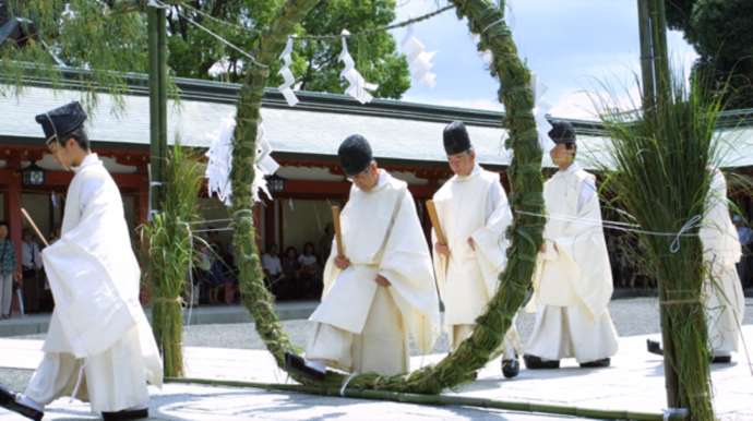 「藤崎八旛宮」で毎年6月末日に斎行される大祓式（茅輪神事）の様子（その1）