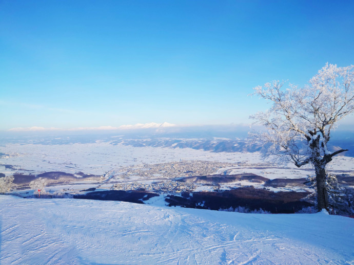 富良野スキー場北の峰ZONEの山頂からの風景写真