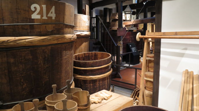 古澤酒造資料館に展示されている酒造道具