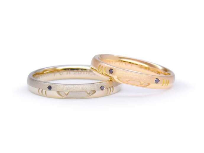 ジンベエザメをデザインした結婚指輪