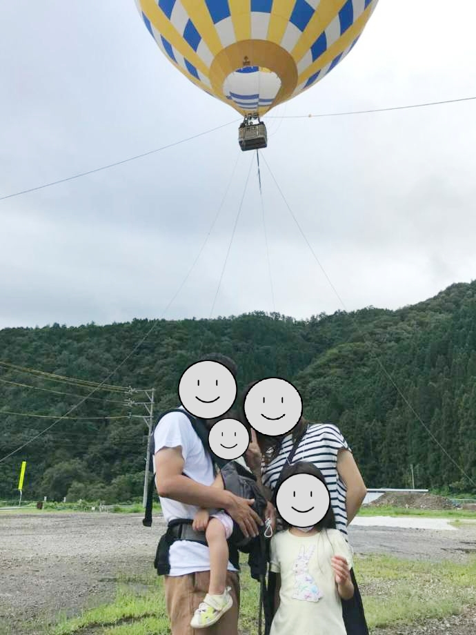 HEAT BALLOON物語の熱気球体験をした家族の写真