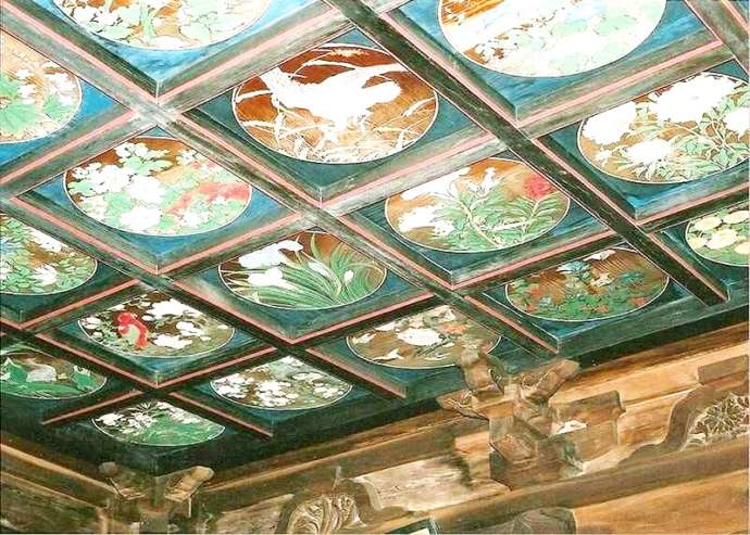 東京・昭島市にある「日吉神社」の拝殿の天井絵