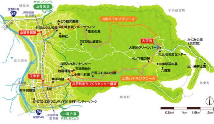 京都府井手町の町内地図
