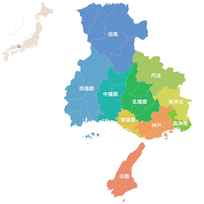 兵庫県の地図