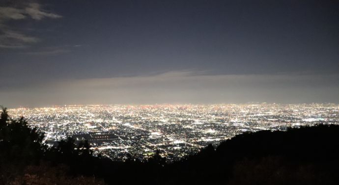奈良県生駒市の生駒山からみた夜景