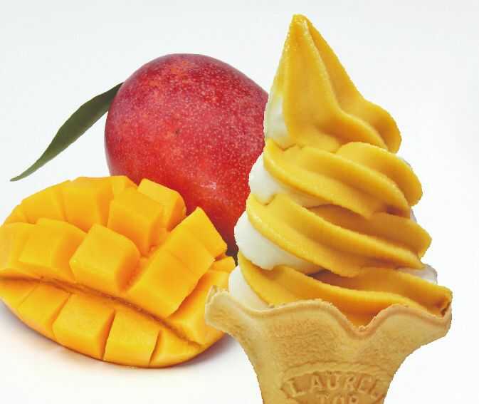 山川港活お海道で販売されているマンゴーソフトクリーム