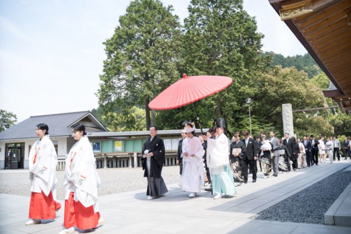 愛媛県西条市の石鎚神社の神前結婚式