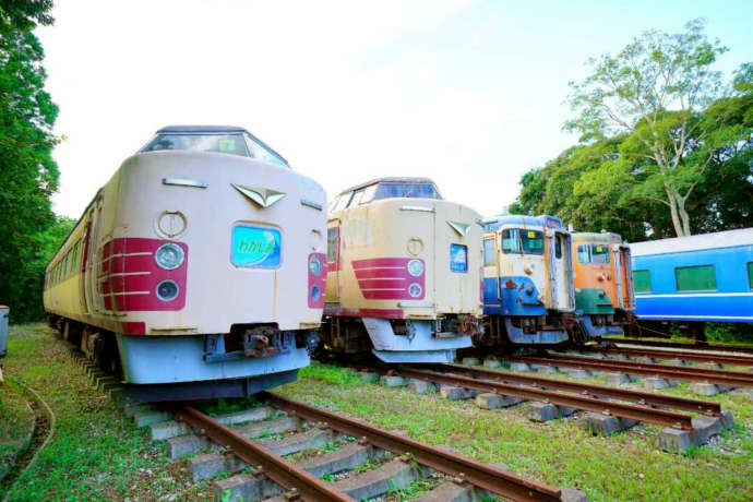 ポッポの丘に展示されている引退した鉄道車両