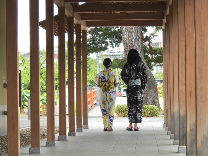 高田城址公園の観蓮会に訪れたカップル