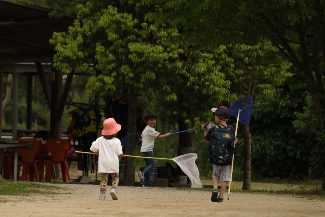 奈良県五條市にあるカルディアキャンプ場で遊ぶ子供たち