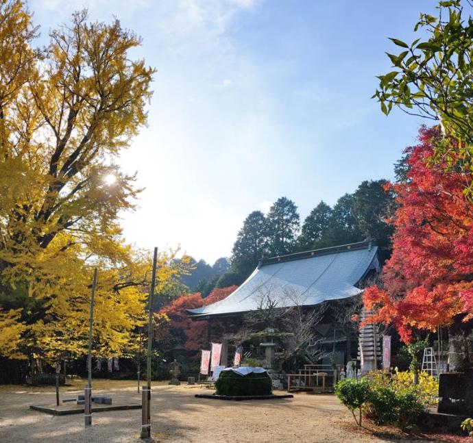 徳島県上板町にある大山寺の紅葉