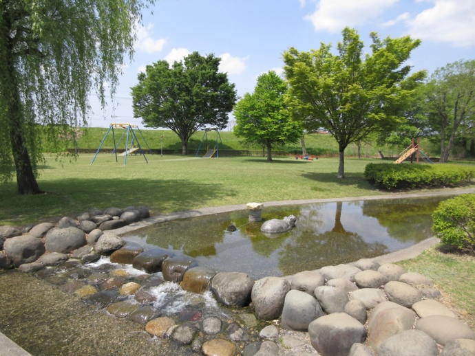 上三川町の公園では水遊びも人気
