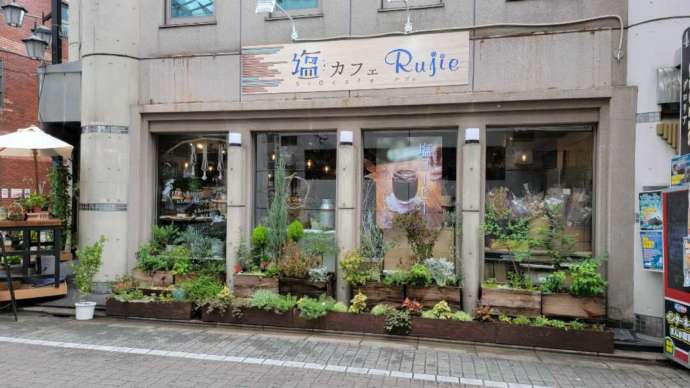 塩カフェRujie店舗ファサード外観の写真