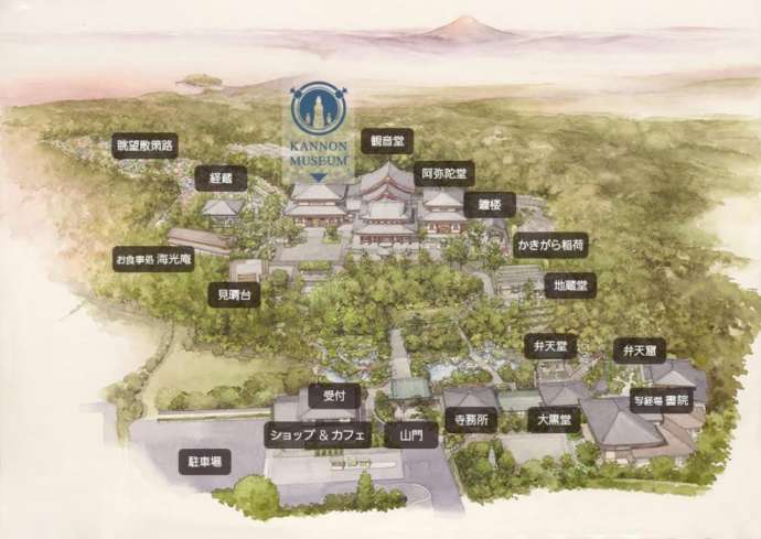 「観音ミュージアム」と長谷寺境内の案内図
