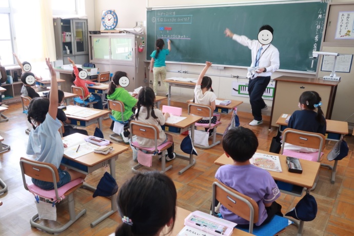 川島町の学校授業風景