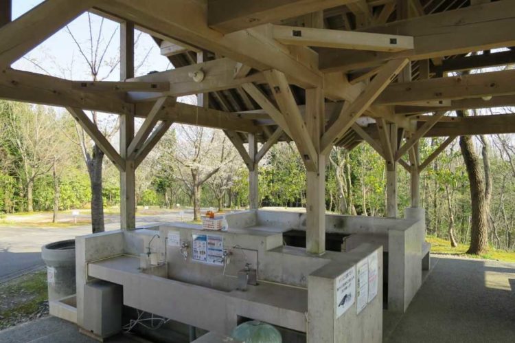 石川県健康の森オートキャンプ場の洗い場