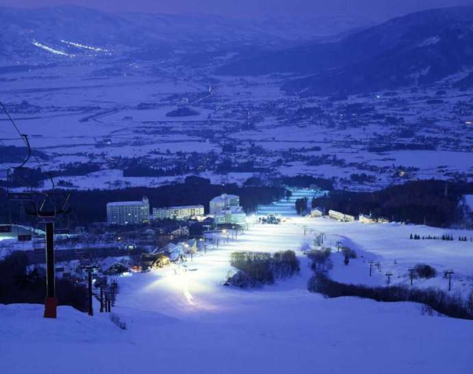 木島平スキー場の夜景の写真
