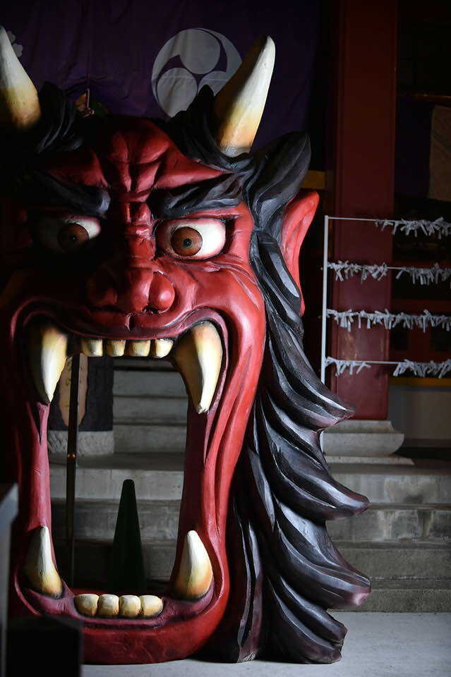 節分の時期に現れる岩戸弘法弘峰寺の鬼の顔