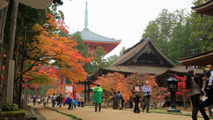 金剛峯寺がおかれる和歌山県伊都郡高野山へ訪れる参拝者の様子
