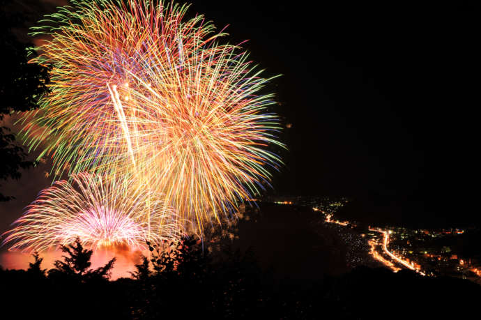 熊野花火大会の打ち上げ花火