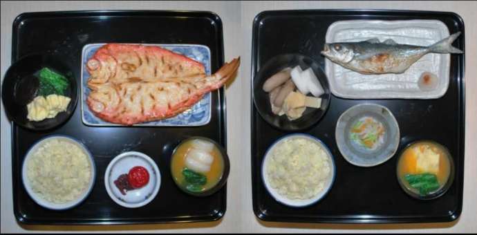 江戸時代の旅籠の食事を再現した展示