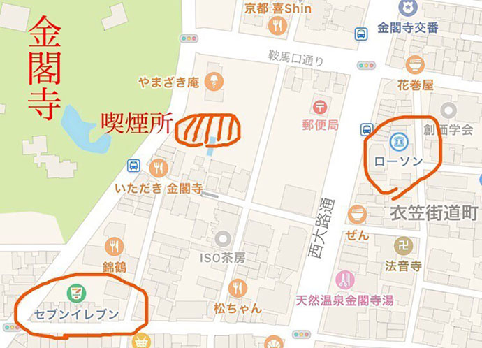 金閣寺周辺地図