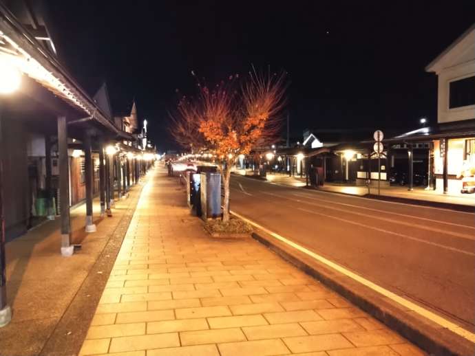 塩沢宿牧之通りの夜の様子