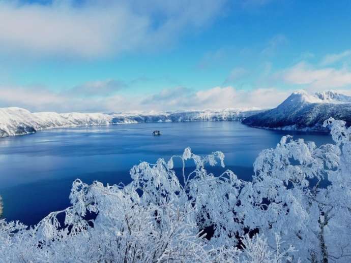 摩周湖カムイテラスから眺める冬の樹氷