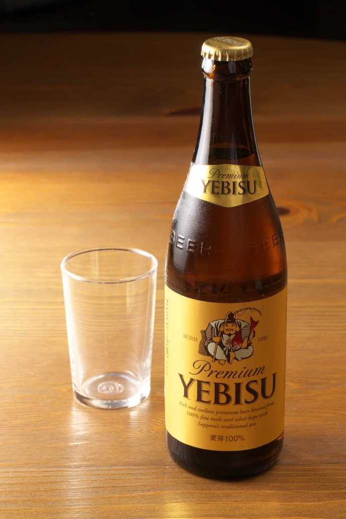 松葉で提供しているエビスビール