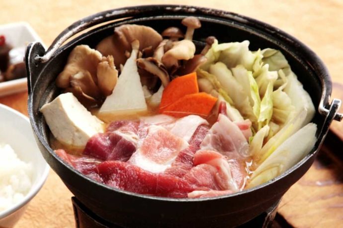 道の駅 上野の「いのぶた肉の十石みそ鍋」