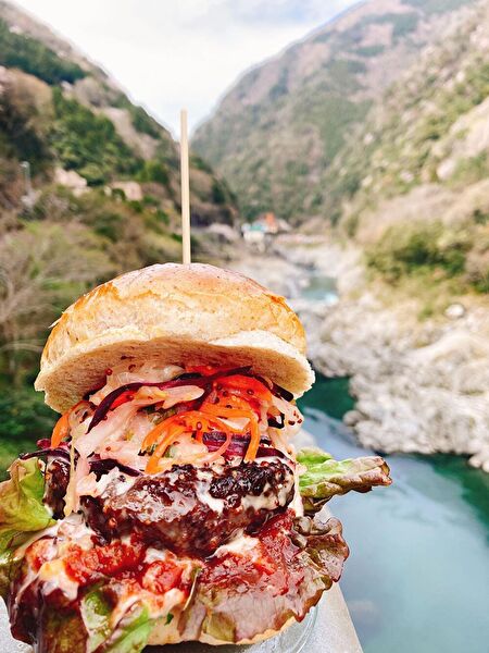 徳島県三好市にあるCafe&ジビエのジビエバーガー