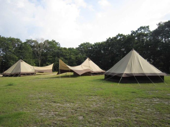 広島県立もみのき森林公園大きなテントも張れる、余裕のあるテントサイト