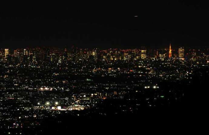 東京都青梅市にある武蔵御嶽神社から見られる夜景