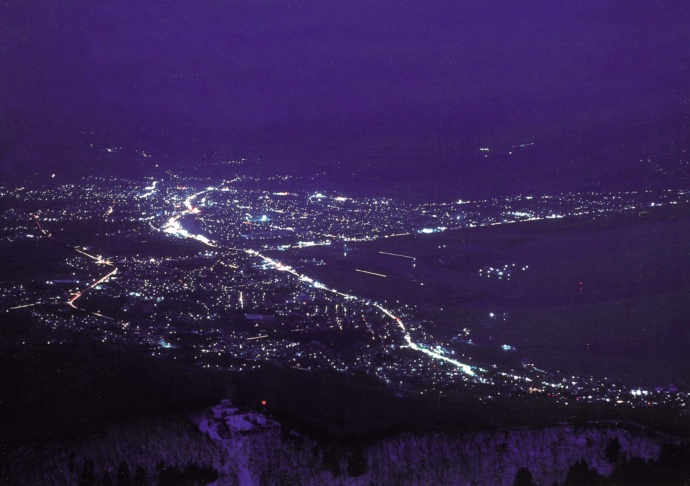釜臥山展望台からの夜景