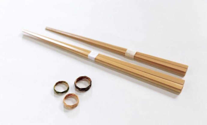 長岡工房のワークショップで制作できる竹の箸と指輪