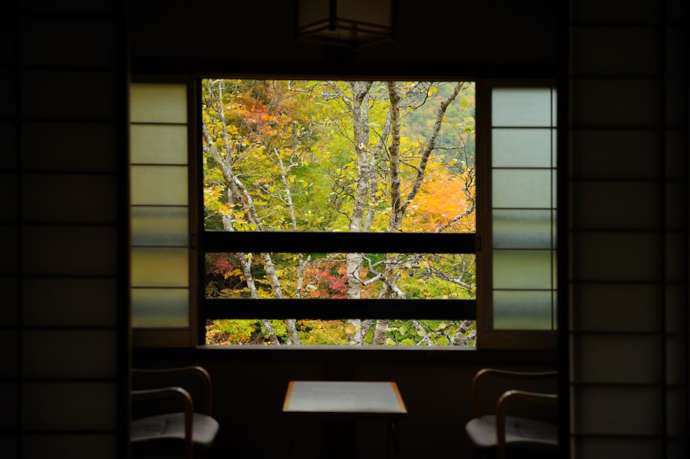 滑川温泉 福島屋の客室から見る風景