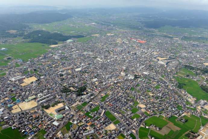岡山県総社市南部の上空写真 